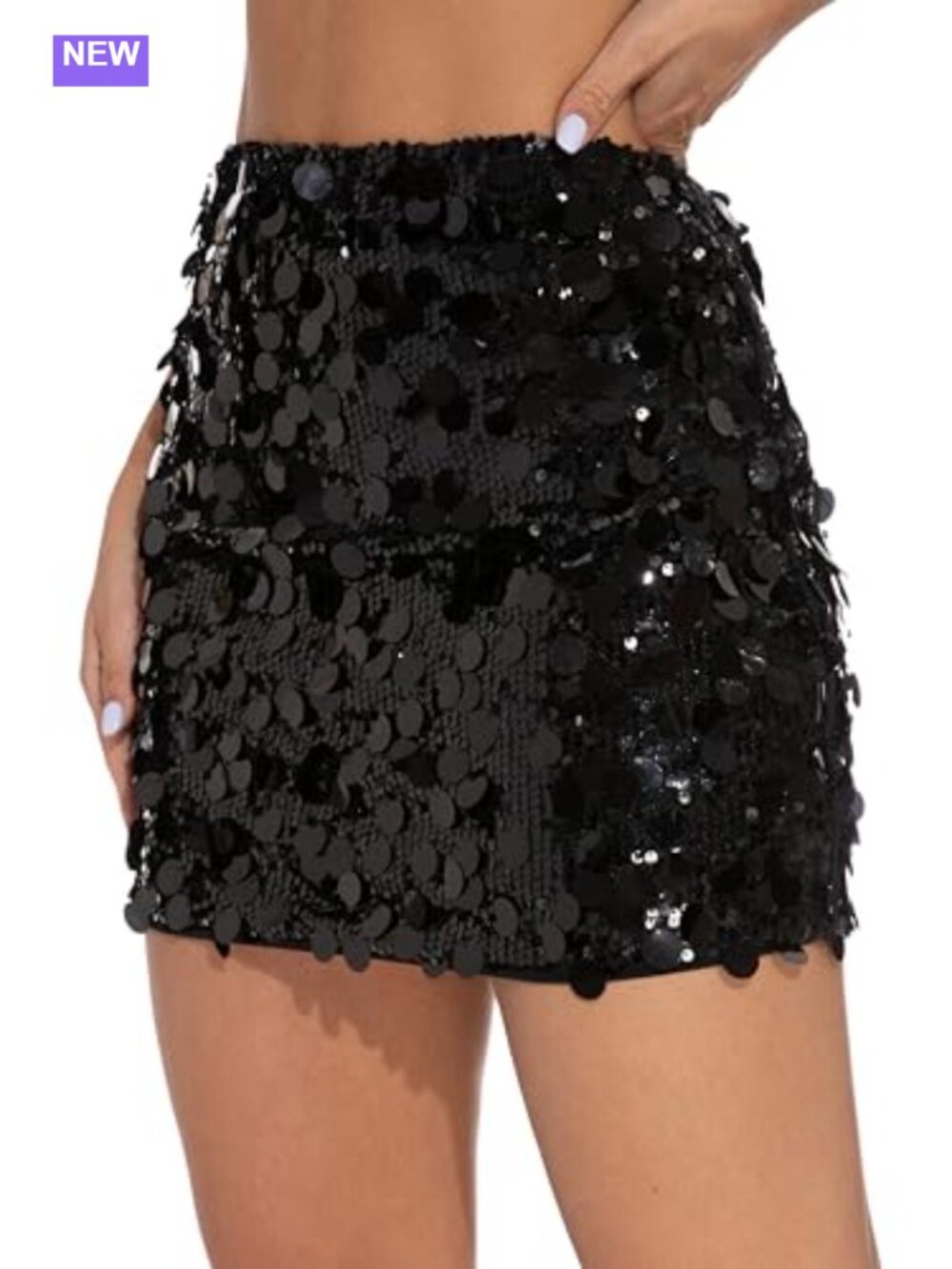 Sequin Mini Skirt High Waist Stretchy Night Out Party Clubwear